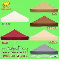 STRONG CAMEL Ez pop Up Canopy Replacement Top instant 10'X10' gazebo EZ canopy Cover patio pavilion sunshade plyester- Tan Color 564102220